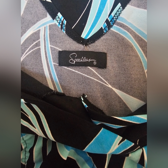 Speechless Black and Blue Patterned Dress - Picture 7 of 7